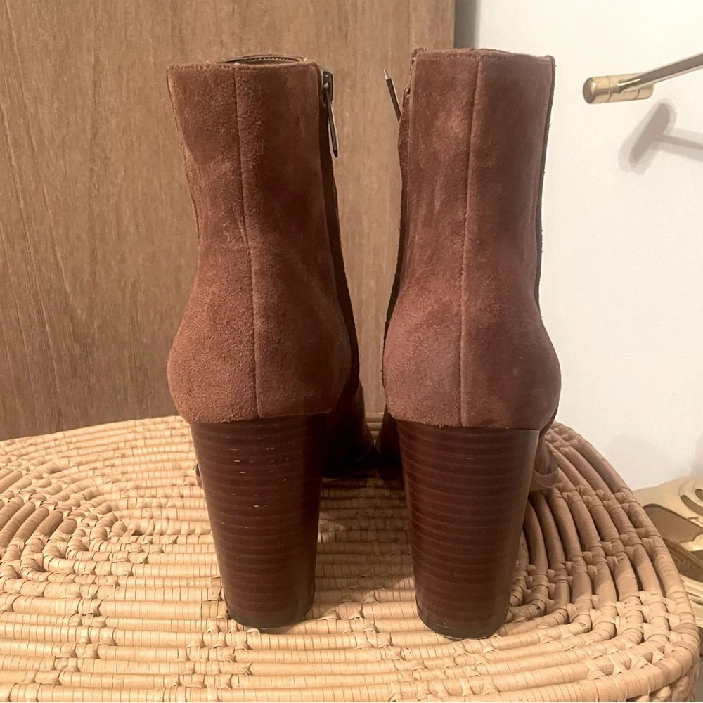 Sam Edelman Tan Suede Leather Heeled Ankle Boot Women's Size 10